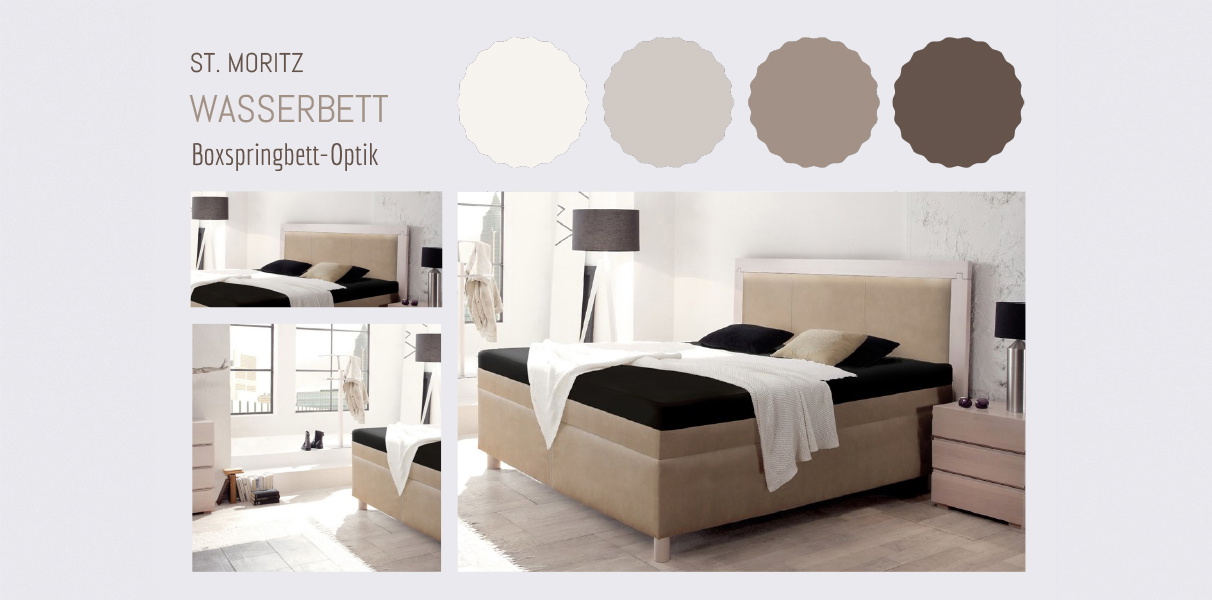 Boxspring-Wasserbett mit St. Moritz Kopfteil Abbildung 2