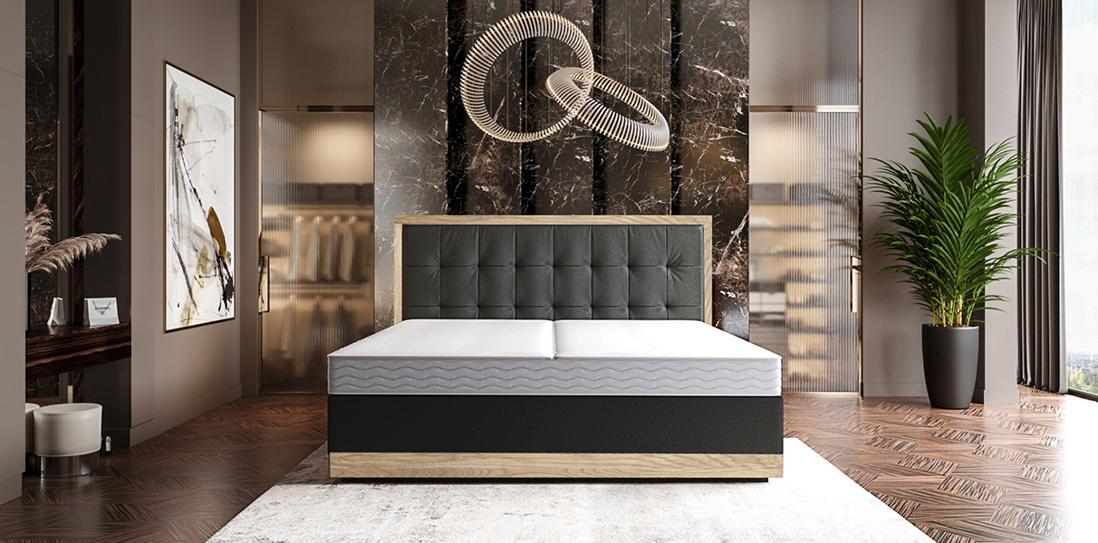 Classic Gelbett Buonanotte mit Massivholz in Boxspring-Optik Abbildung 1