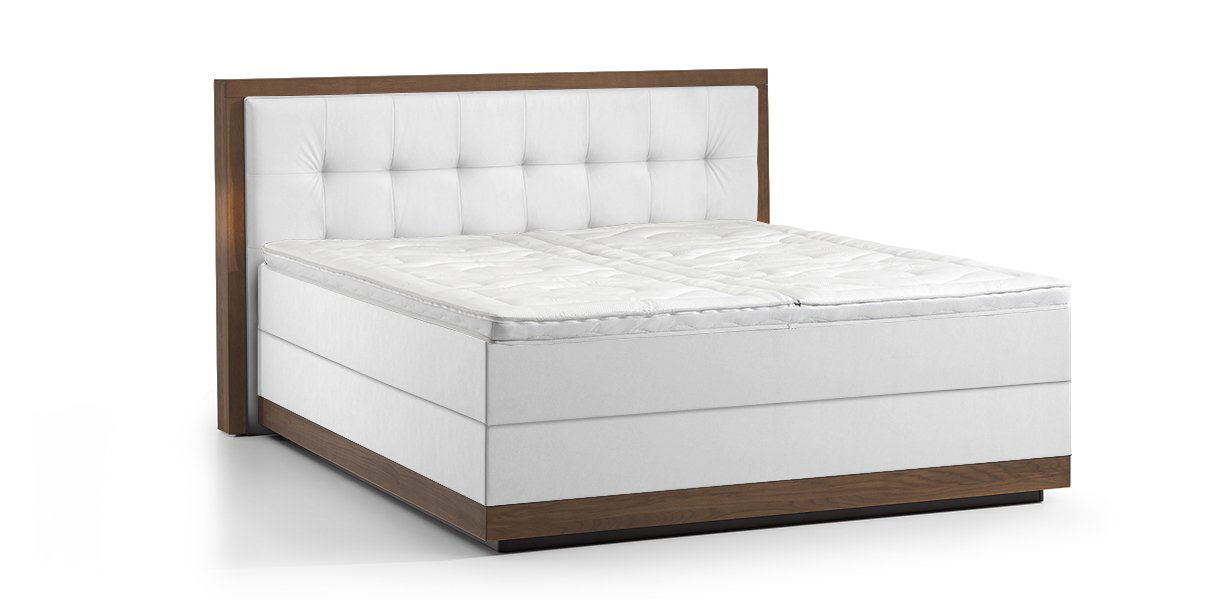 Classic Gelbett Buonanotte mit Massivholz in Boxspring-Optik