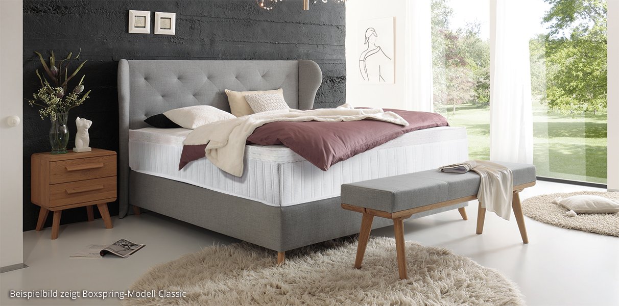 Boxspring-Gelbett mit Florenz Kopfteil