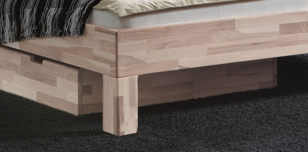 Komplettes Hasena Massivholzbett Woodline Buche