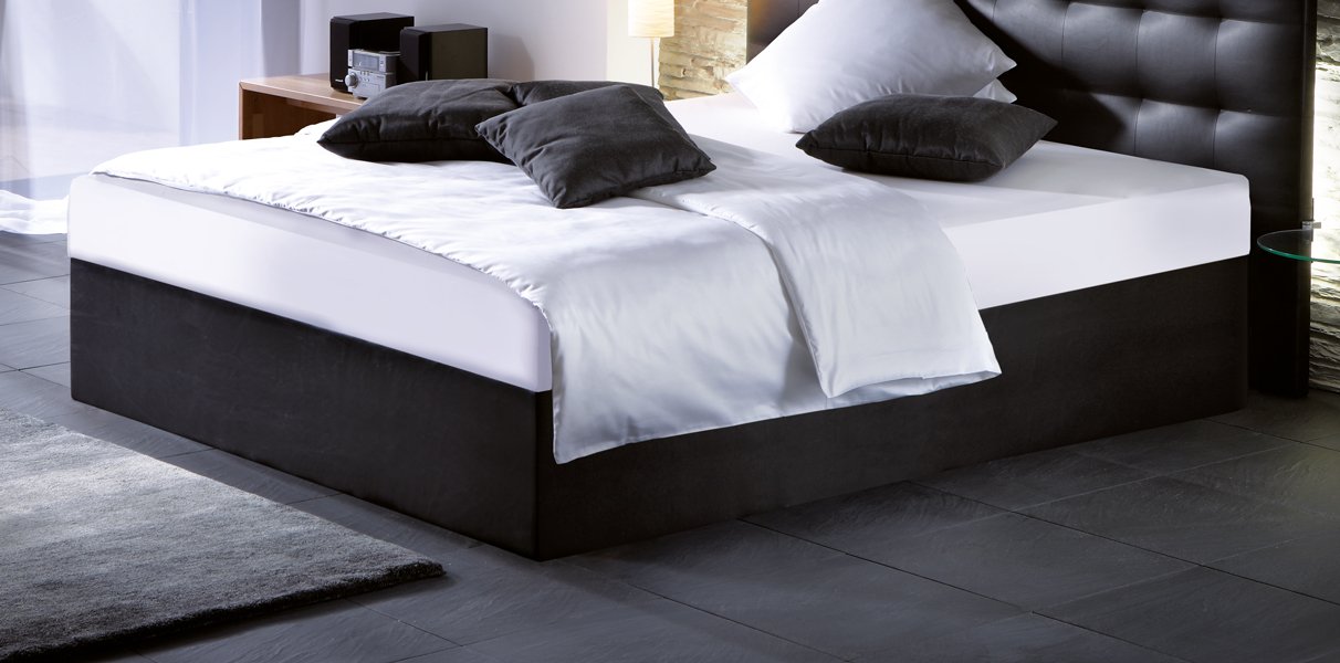 Dual Gelbett mit 40 cm hohem Podest in Boxspring-Optik