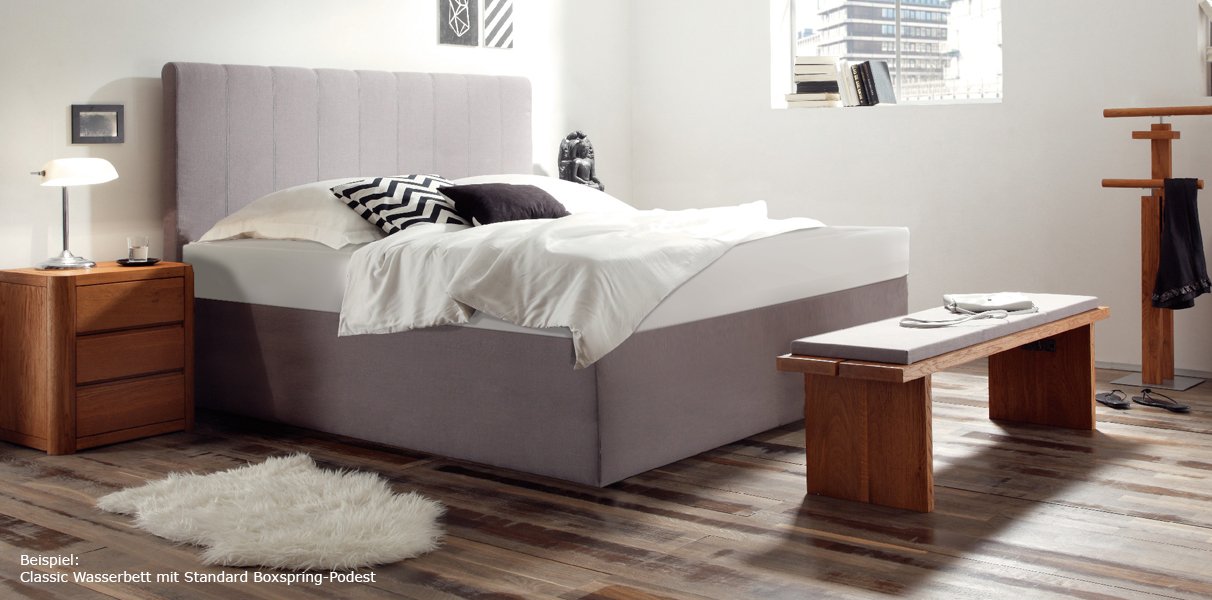 Boxspring-Wasserbett mit Nizza XL Kopfteil