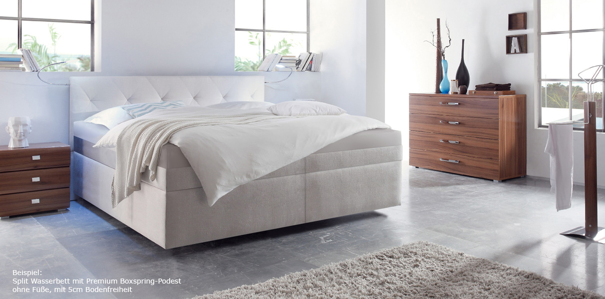 Boxspring-Wasserbett mit Paris L Kopfteil