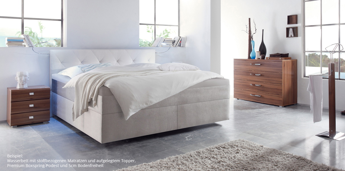 Boxspring-Wasserbett mit Paris L Kopfteil Abbildung 1