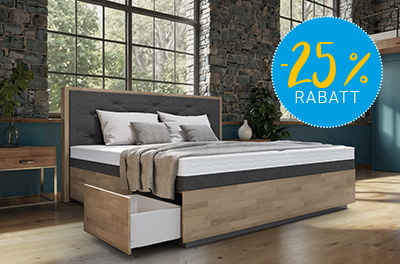 Deal 7: Premium Boxspring  Wasserbett mit Massivholz Schubladen und Kopfteil