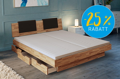 Deal 4: Premium Wasserbett mit Massivholz Rahmen, Schubladen und Kopfteil