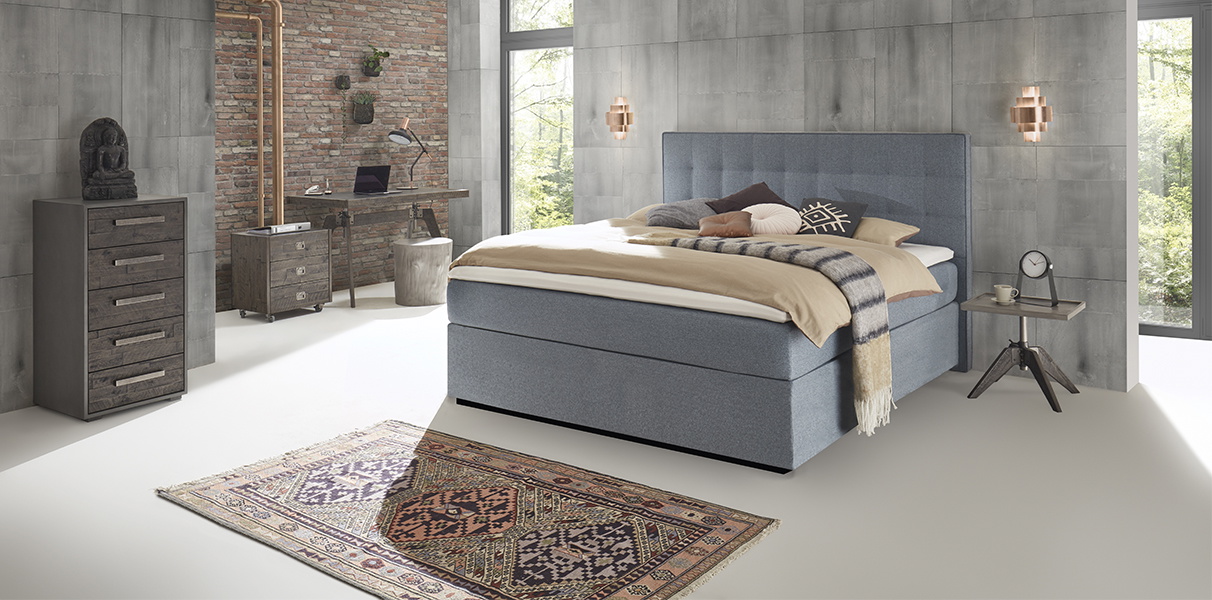 Boxspring-Wasserbett mit Lille XL Kopfteil Abbildung 1