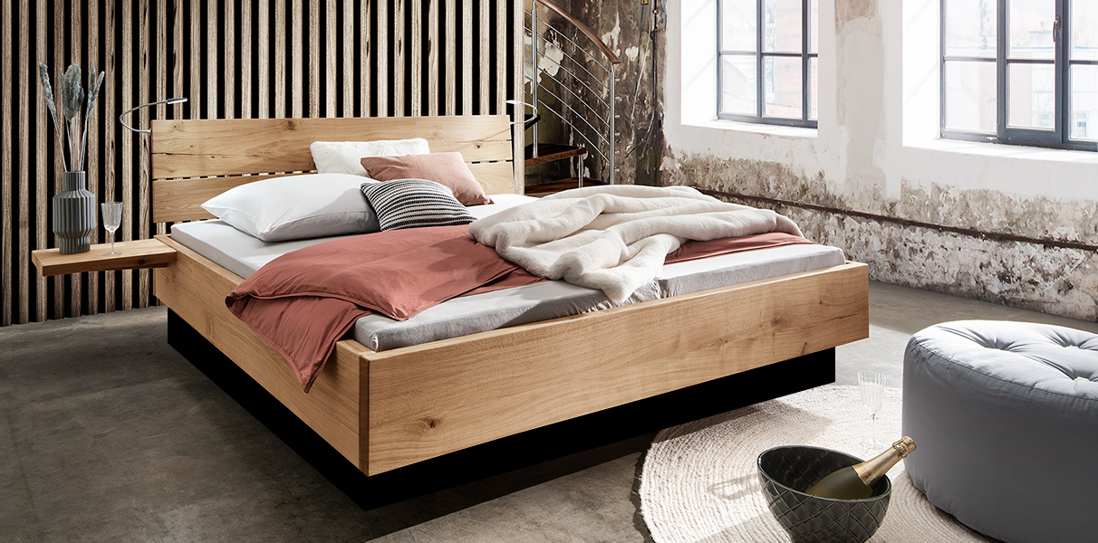 New York Wasserbett mit Massivholz-Kopfteil