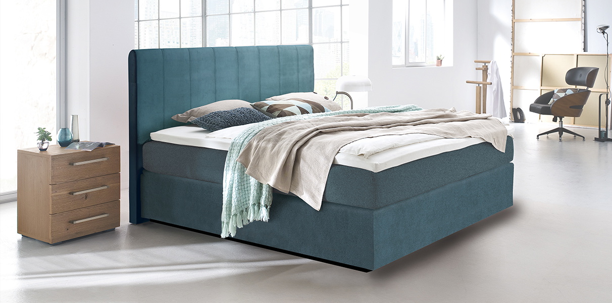 Boxspring-Wasserbett mit Nizza XL Kopfteil Abbildung 1