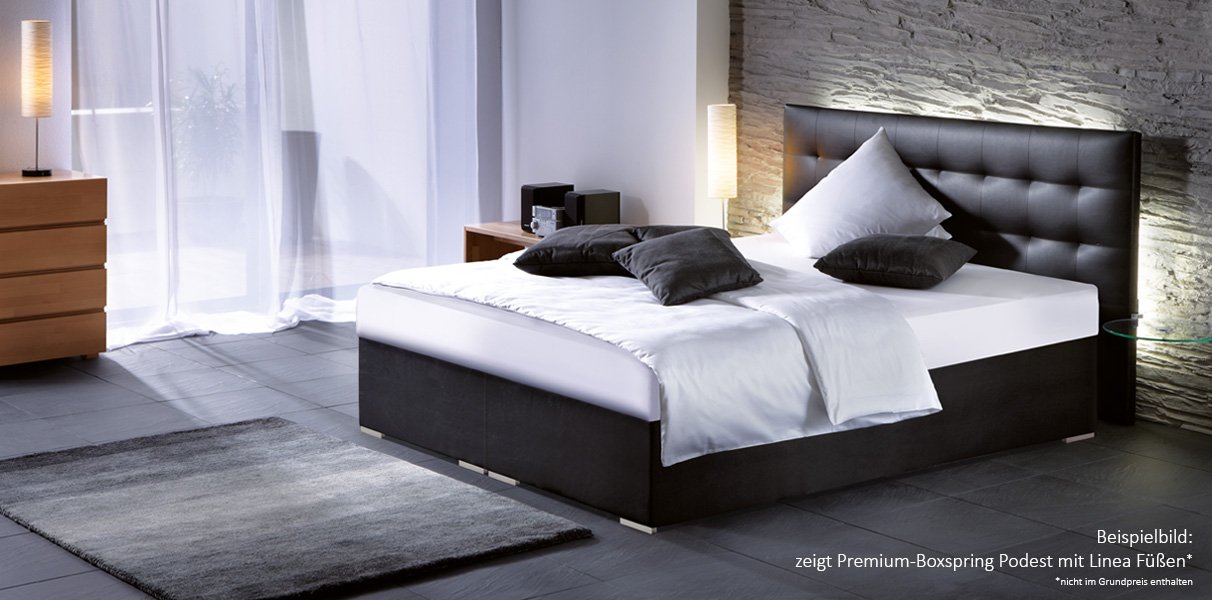 Dual Gelbett mit 40 cm hohem Podest in Boxspring-Optik