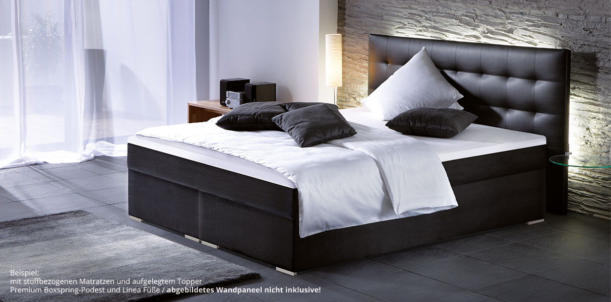 Dual Gelbett mit 40 cm hohem Podest in Boxspring-Optik