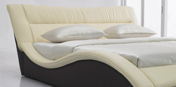 Lederbett Rialto in schwarz/wei oder braun/beige