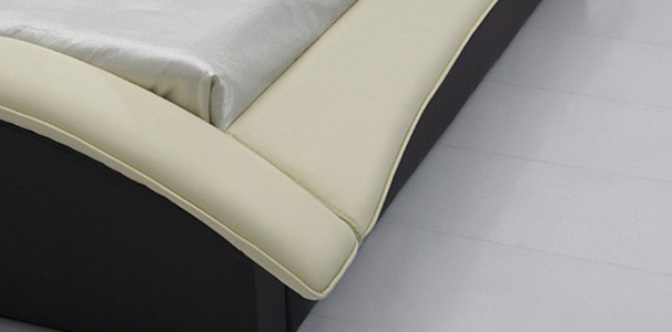 Lederbett Rialto in schwarz/wei oder braun/beige