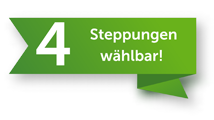 In vier Steppungen wählbar