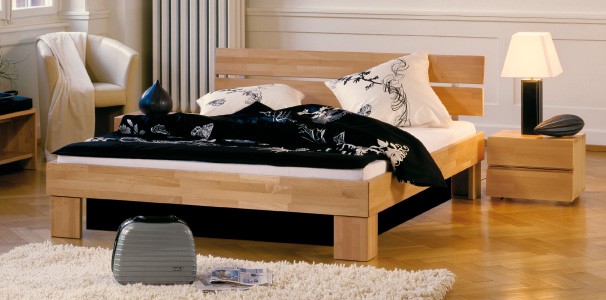 Wasserbett mit Woodline Bettrahmen + Duo Kopfteil Abbildung 1