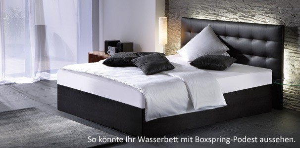 Wasserbett Podest in Boxspring-Optik (hoch)