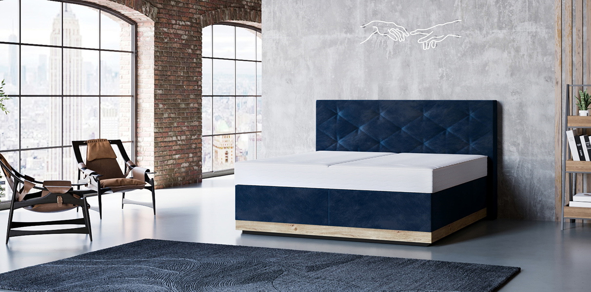 Wasserbett Tadeo in Boxspringbett-Optik mit Massivholz-Umrandung Abbildung 1